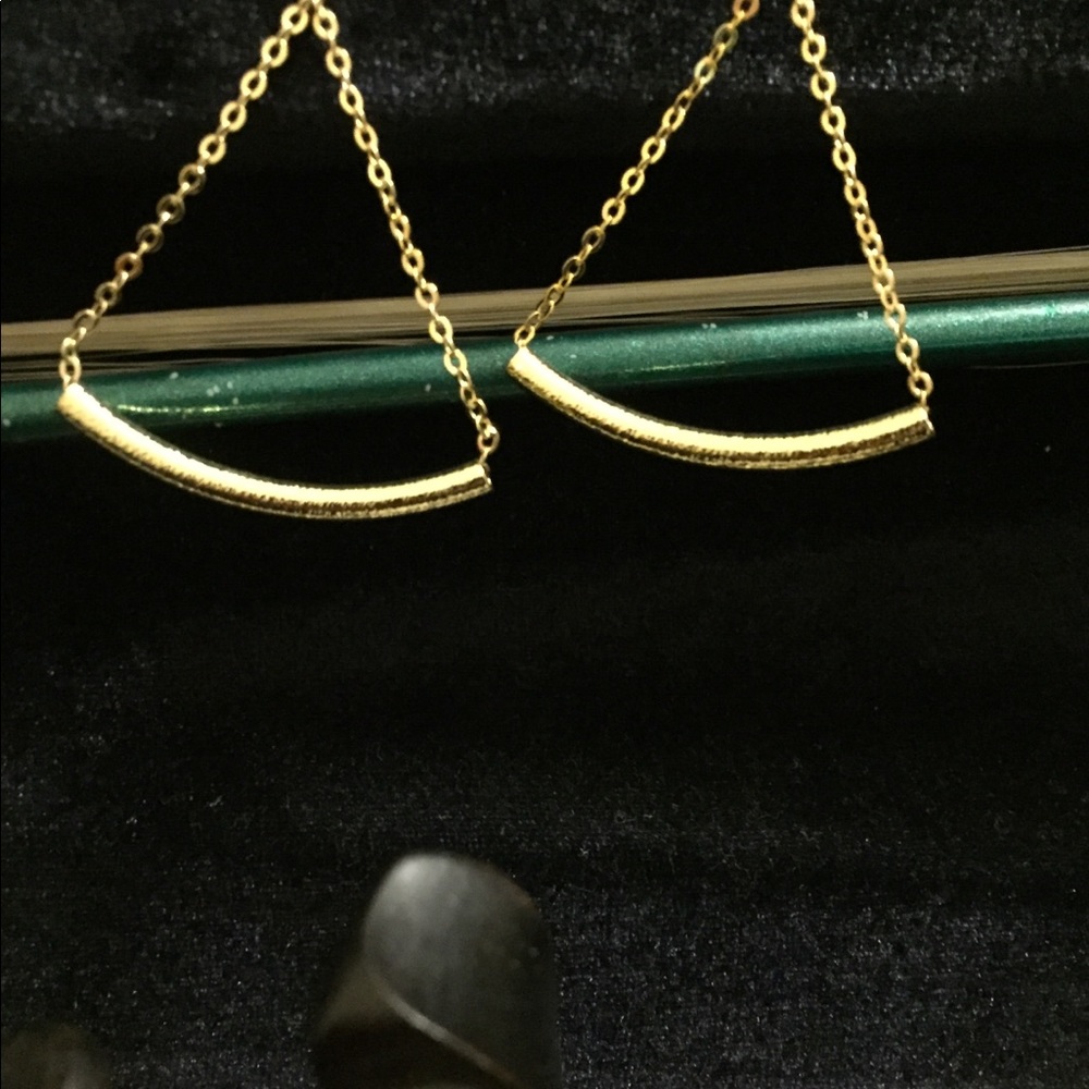 Bondhu 18 carrot gold plated triangle  earrings